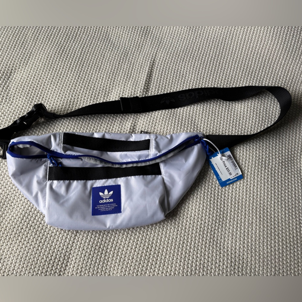 Adidas White and Black Belt Bag